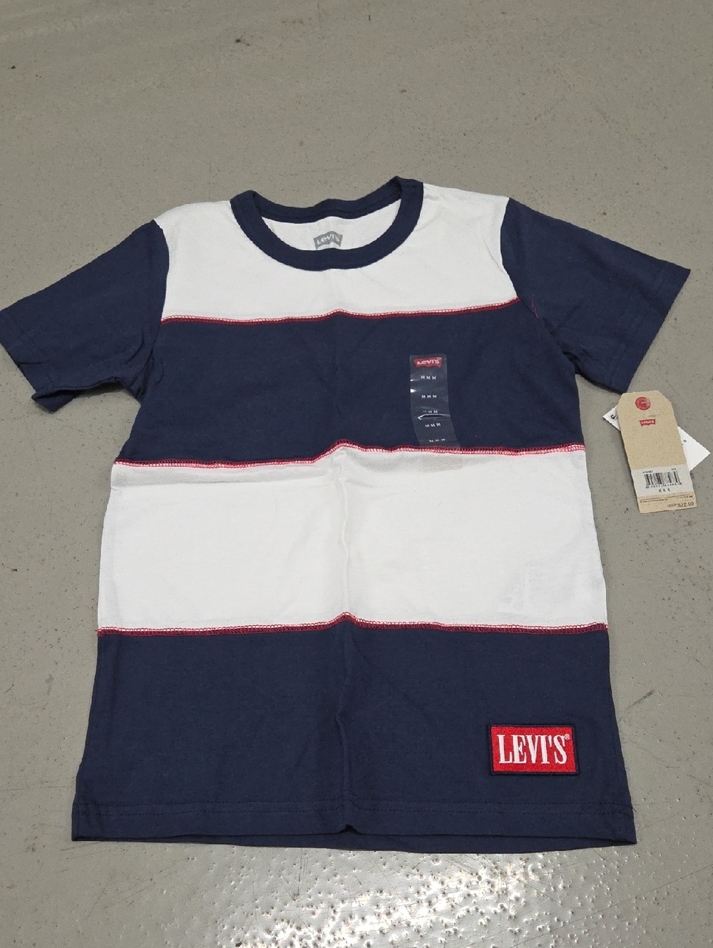 Levi's Navy and White Striped Short Sleeve Tee